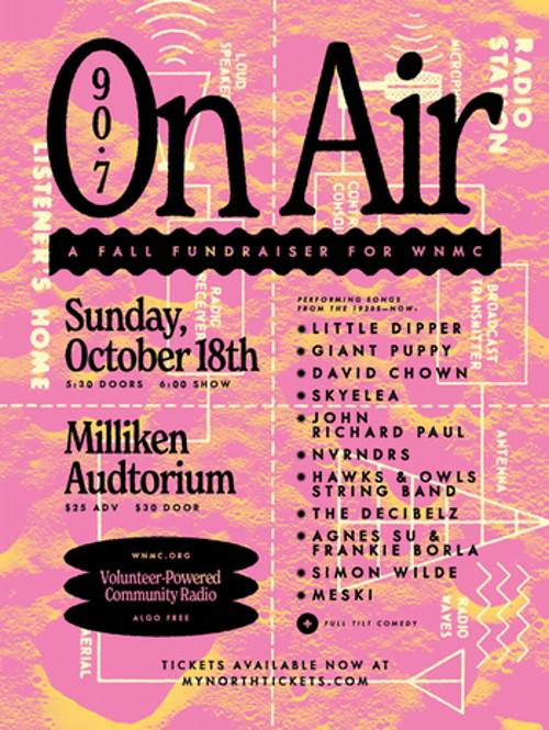 Concert poster for October 18, 2026 Benefit Concert for WNMC at Milliken Audiotorium